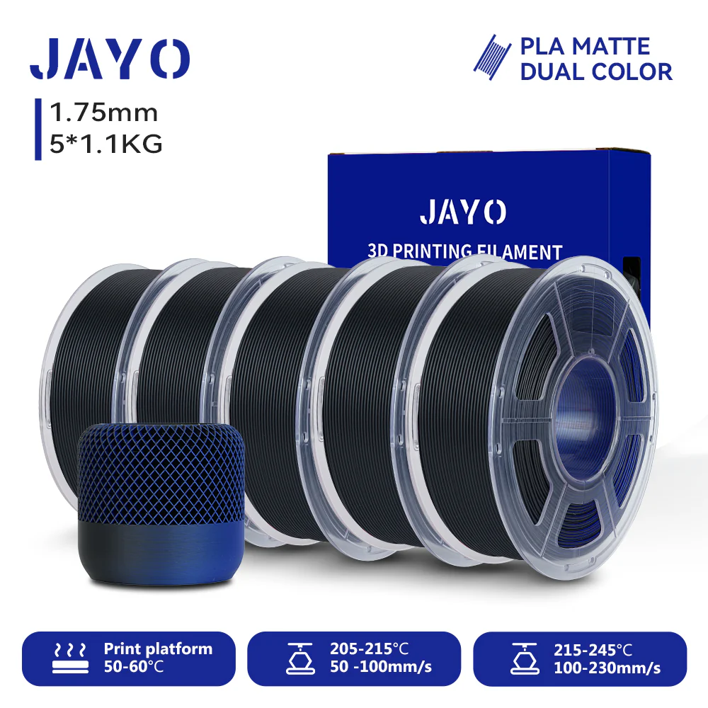 JAYO Dual Color Matte PLA 3D Printer Filament 1.75mm, Matte Yellow-Red PLA 1.1kg Spool (2.4lbs), Dimensional Accuracy +/- 0.02 mm - Image 4
