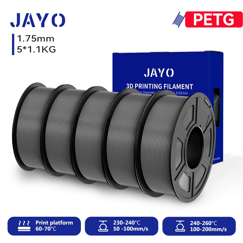 JAYO 5/10 Rolls PETG/PETG Clear 3D Printer Filament 1.75 ±0.02mm 1.1kg/roll High Toughness Neatly Wound Filament Fit Most FDM Printer - Image 16