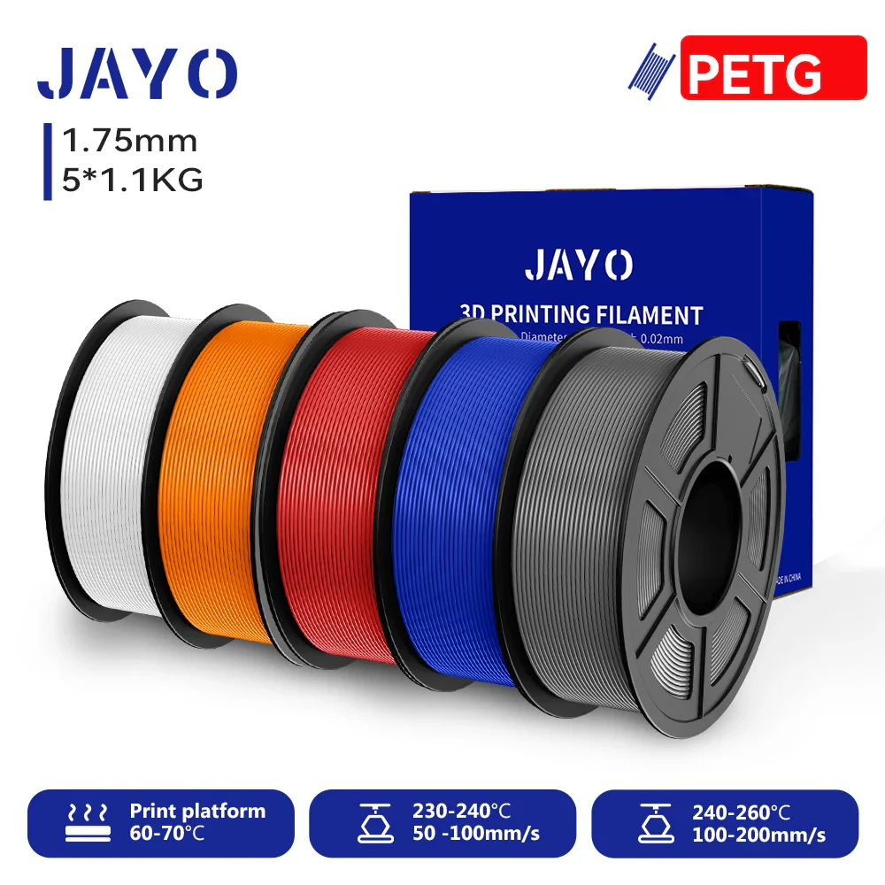JAYO 5/10 Rolls PETG/PETG Clear 3D Printer Filament 1.75 ±0.02mm 1.1kg/roll High Toughness Neatly Wound Filament Fit Most FDM Printer - Image 21