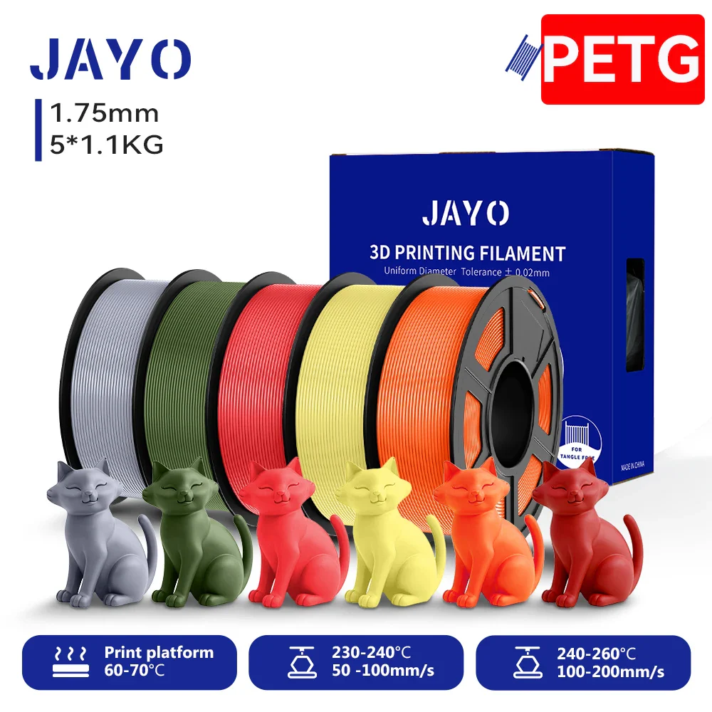 JAYO 5/10 Rolls PETG/PETG Clear 3D Printer Filament 1.75 ±0.02mm 1.1kg/roll High Toughness Neatly Wound Filament Fit Most FDM Printer - Image 22