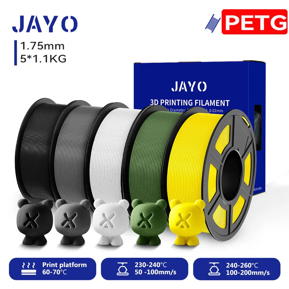 JAYO 5/10 Rolls PETG/PETG Clear 3D Printer Filament 1.75 ±0.02mm 1.1kg/roll High Toughness Neatly Wound Filament Fit Most FDM Printer - Image 25