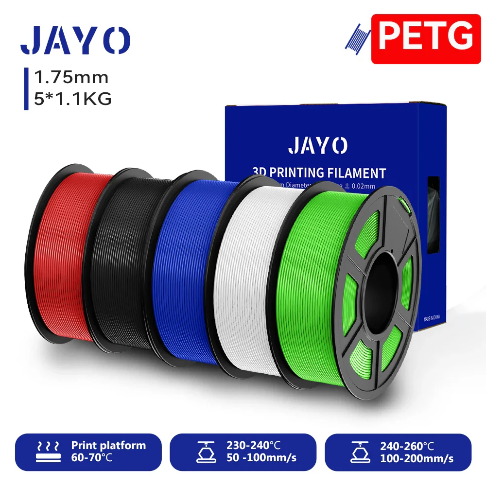 JAYO 5/10 Rolls PETG/PETG Clear 3D Printer Filament 1.75 ±0.02mm 1.1kg/roll High Toughness Neatly Wound Filament Fit Most FDM Printer - Image 26
