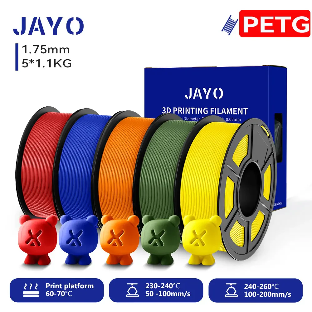 JAYO 5/10 Rolls PETG/PETG Clear 3D Printer Filament 1.75 ±0.02mm 1.1kg/roll High Toughness Neatly Wound Filament Fit Most FDM Printer - Image 29