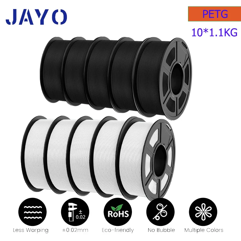 JAYO 5/10 Rolls PETG/PETG Clear 3D Printer Filament 1.75 ±0.02mm 1.1kg/roll High Toughness Neatly Wound Filament Fit Most FDM Printer - Image 31