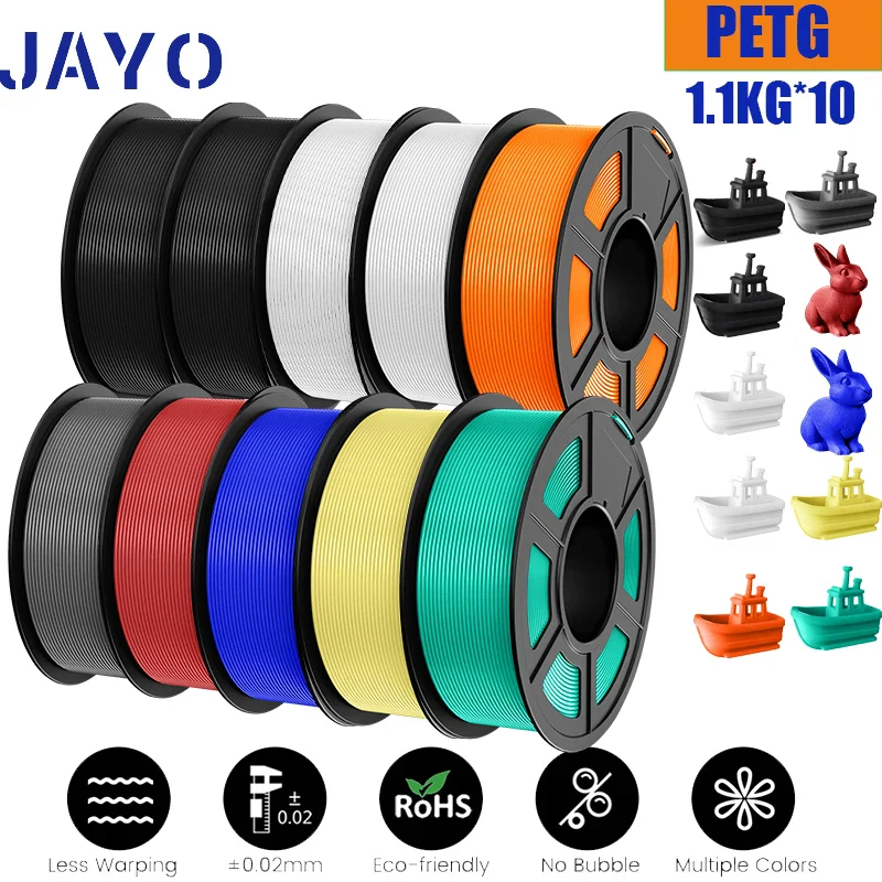 JAYO 5/10 Rolls PETG/PETG Clear 3D Printer Filament 1.75 ±0.02mm 1.1kg/roll High Toughness Neatly Wound Filament Fit Most FDM Printer - Image 32