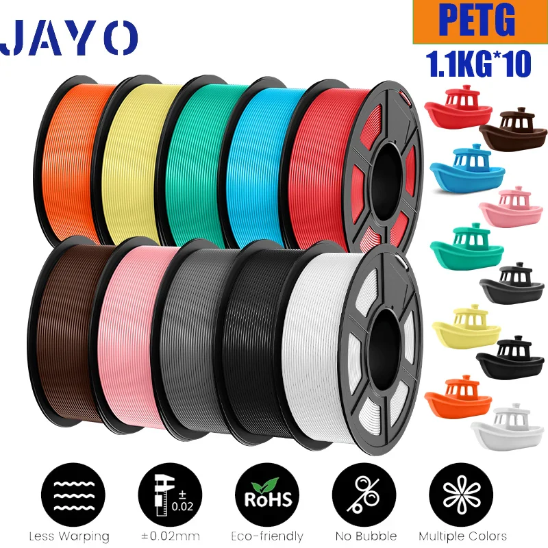 JAYO 5/10 Rolls PETG/PETG Clear 3D Printer Filament 1.75 ±0.02mm 1.1kg/roll High Toughness Neatly Wound Filament Fit Most FDM Printer - Image 39