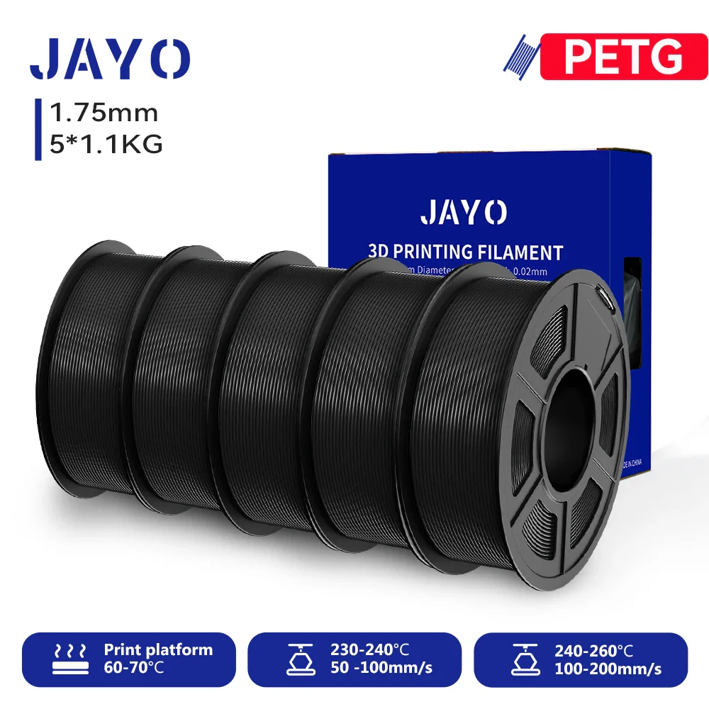 JAYO 5/10 Rolls PETG/PETG Clear 3D Printer Filament 1.75 ±0.02mm 1.1kg/roll High Toughness Neatly Wound Filament Fit Most FDM Printer - Image 9