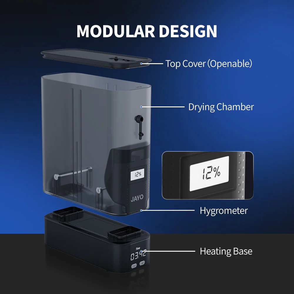 JAYO FilaDryer J1，2-in-1 Split Design for Simultaneous Drying & Printing, High-Efficiency Drying，Safe & User-Friendly - Image 4