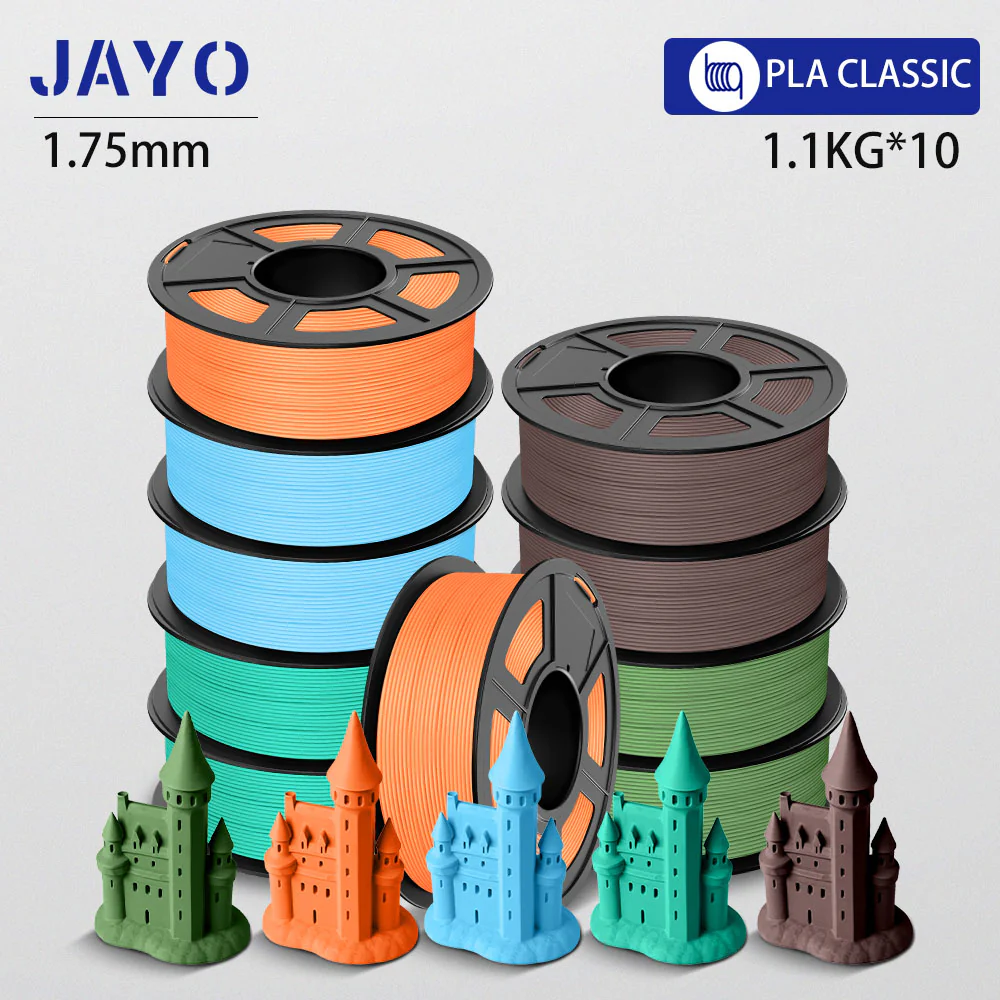JAYO PLA Classic Filament 5/10 Rolls 1.75MM 3D Printer Filament 1.1KG/roll For 3D Neatly Wound Coloful 3D Printing Material - Image 39