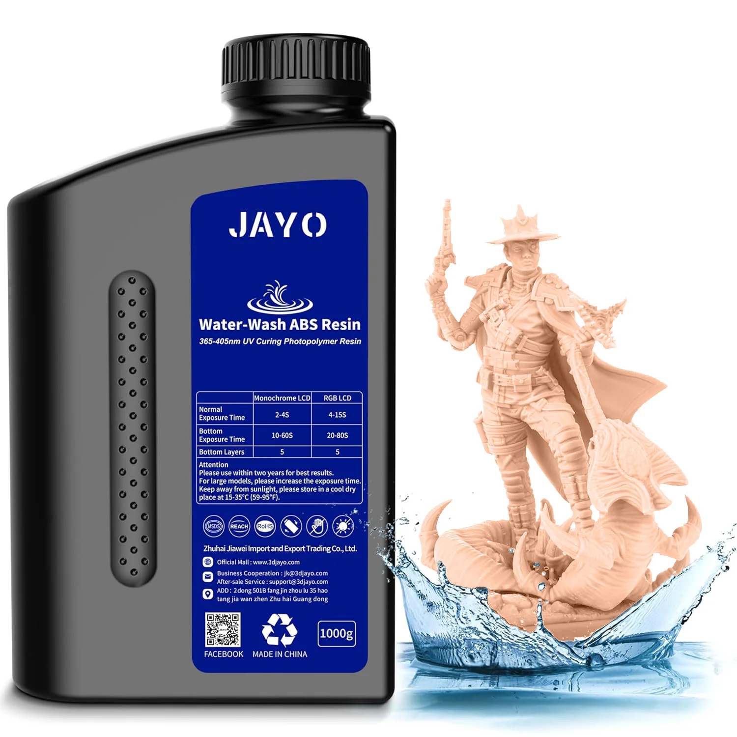 JAYO ABS-Like/Water Wash ABS Resin 1KG 3D Printing Photopolymer Resin - Image 10