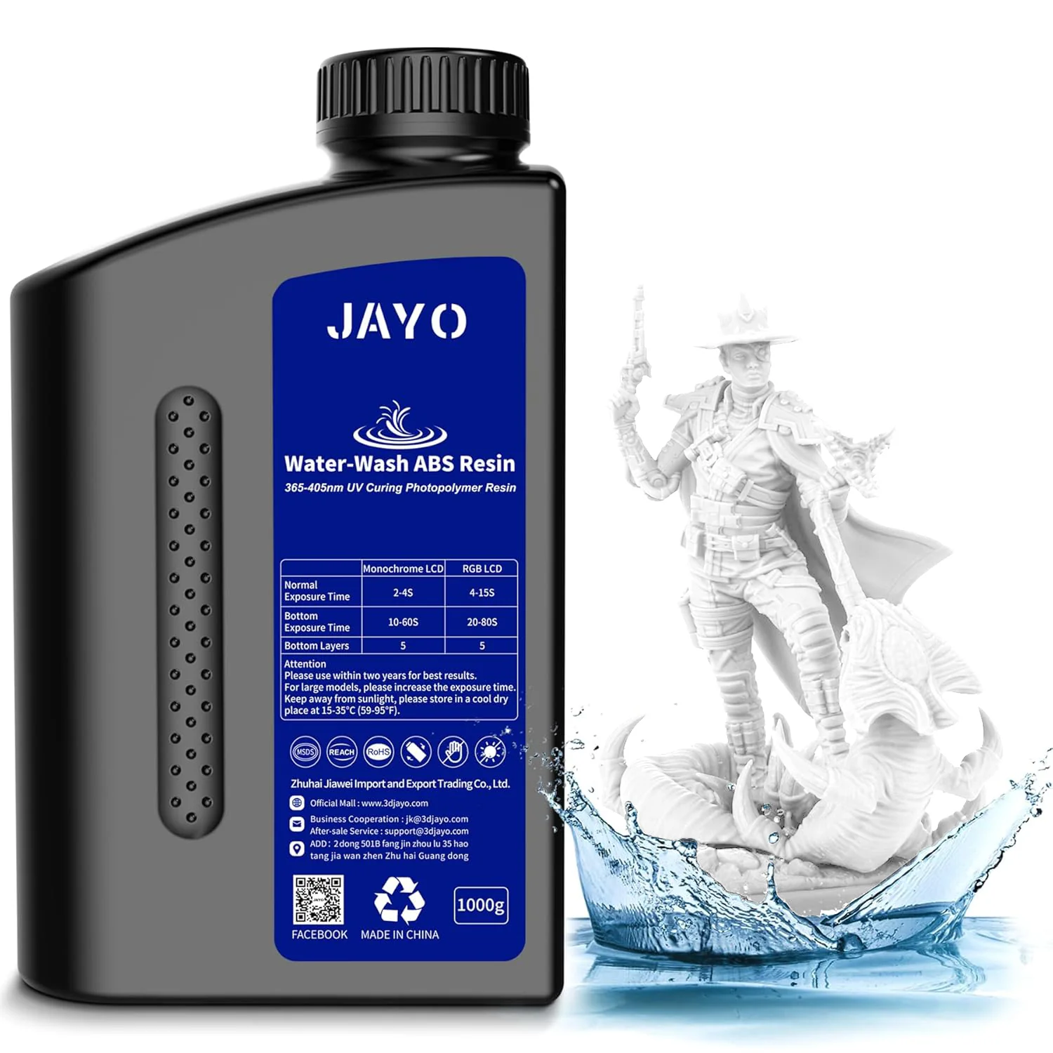 JAYO ABS-Like/Water Wash ABS Resin 1KG 3D Printing Photopolymer Resin - Image 11