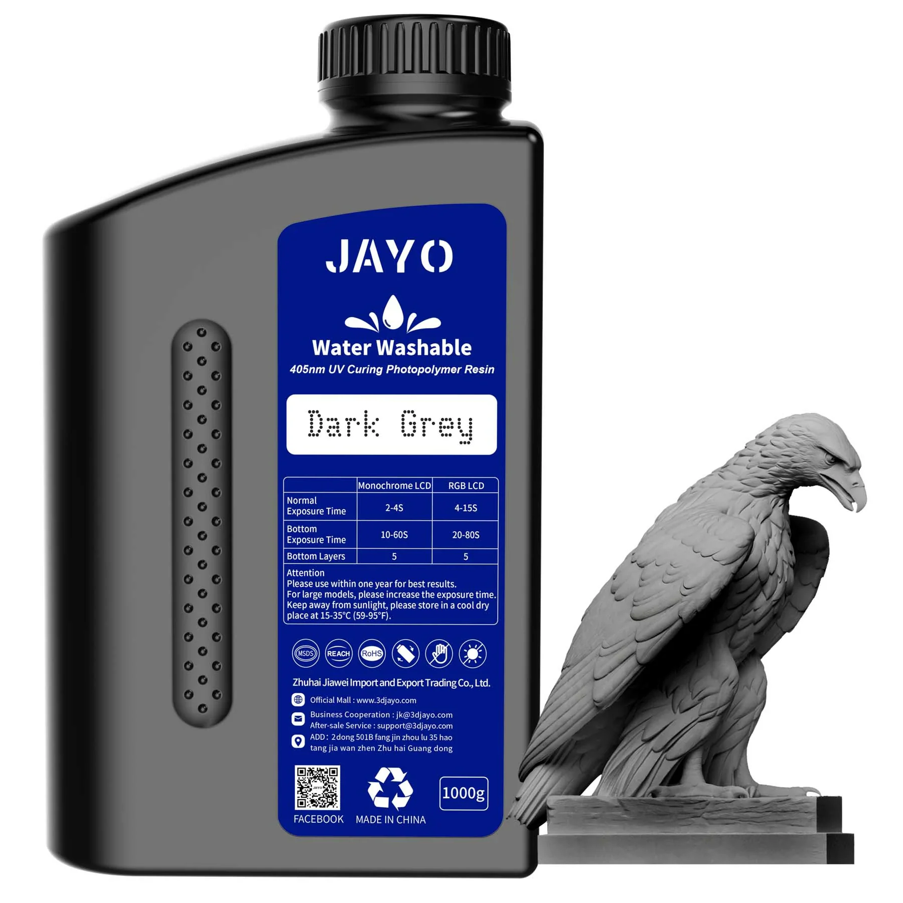 JAYO Water Washable Resin 1KG 3D Printing Photopolymer Resin - Image 6