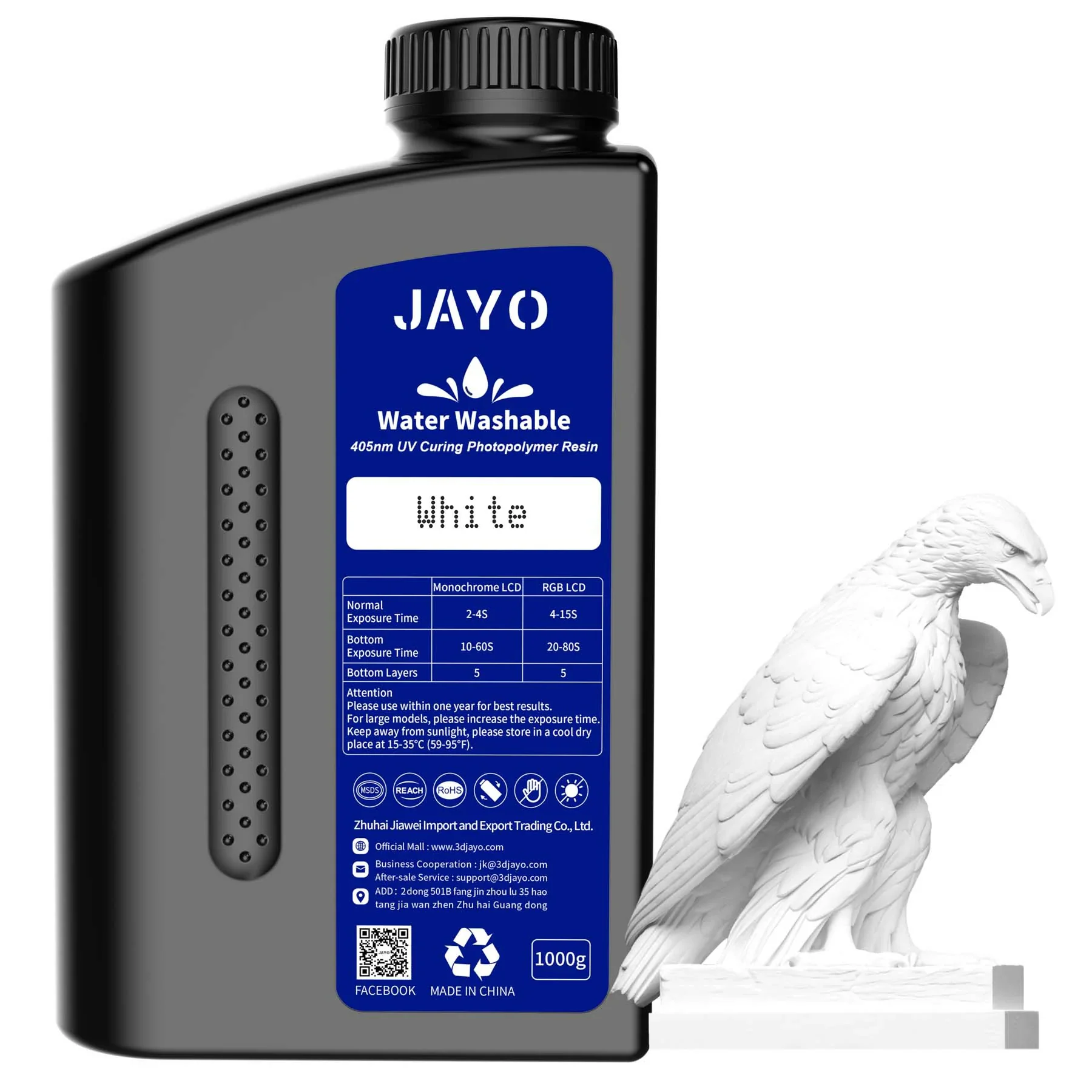 JAYO Water Washable Resin 1KG 3D Printing Photopolymer Resin - Image 4