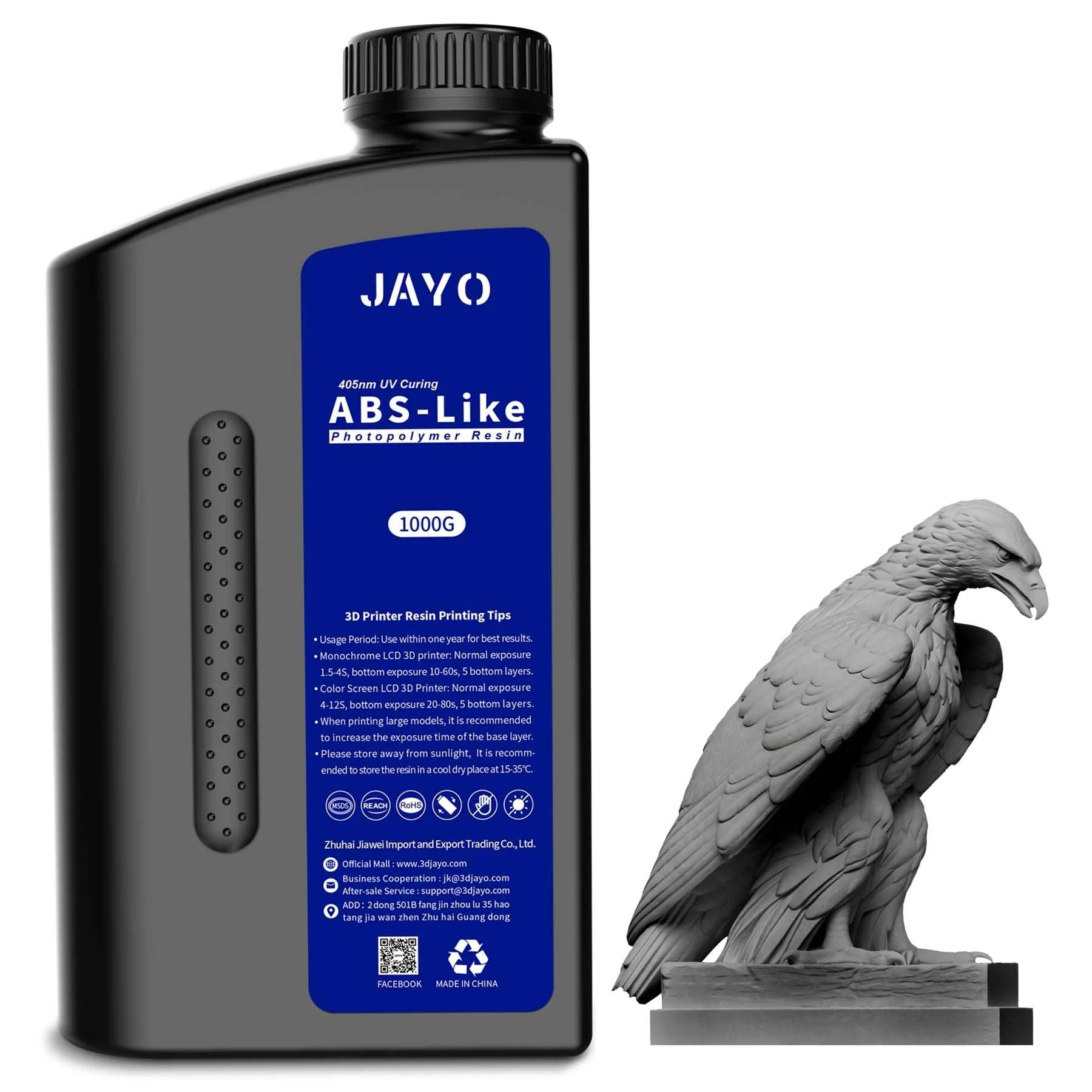 JAYO ABS-Like/Water Wash ABS Resin 1KG 3D Printing Photopolymer Resin - Image 3