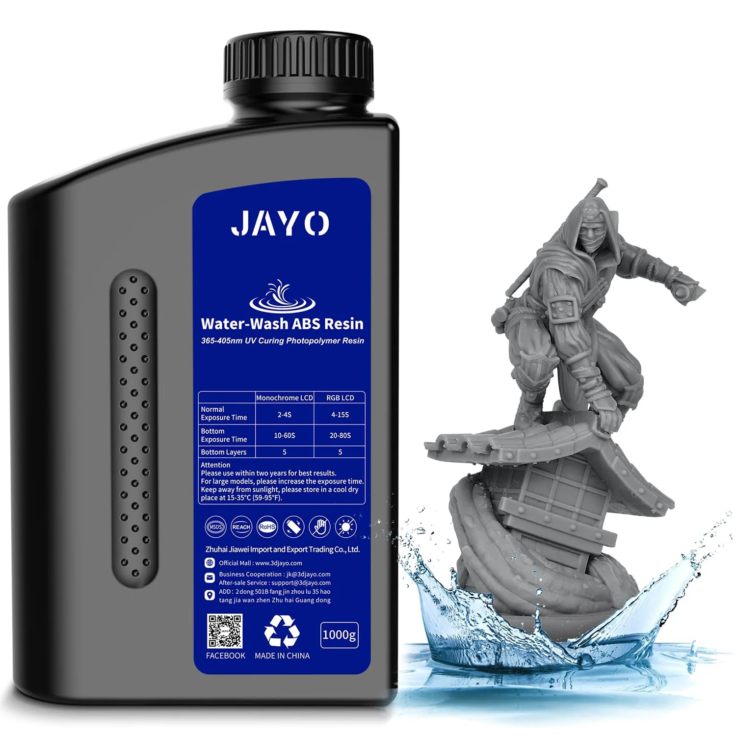 JAYO ABS-Like/Water Wash ABS Resin 1KG 3D Printing Photopolymer Resin - Image 8