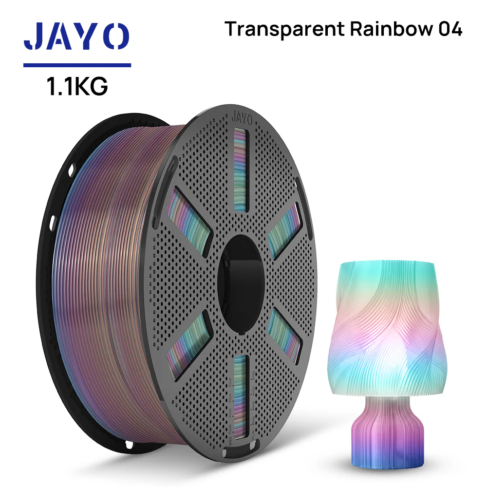 [Reusable Spool] JAYO PLA Rainbow 1.1KG 3D Filament For FDM Neatly Wound 3D Printing Material - Image 9