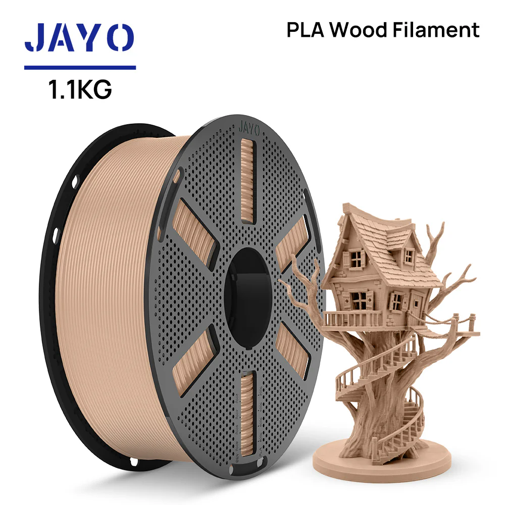 [Reusable Spool]JAYO 3D Wood PLA Printer Filament 1.75mm 1.1KG 15% Real Wood Fibers Dimensional Accuracy +/- 0.02mm Fits Most FDM 3D Printers - Image 3